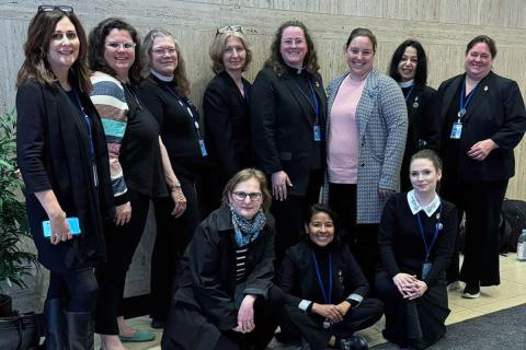 Members of the presiding bishop’s delegation to the 68th meeting of the United Nations Commission on the Status of Women and some of their leadership team dress in black for one the “Thursdays in Black” aimed at ending gender-based violence. Photo: Facebook/The Episcopal Church and the United Nations