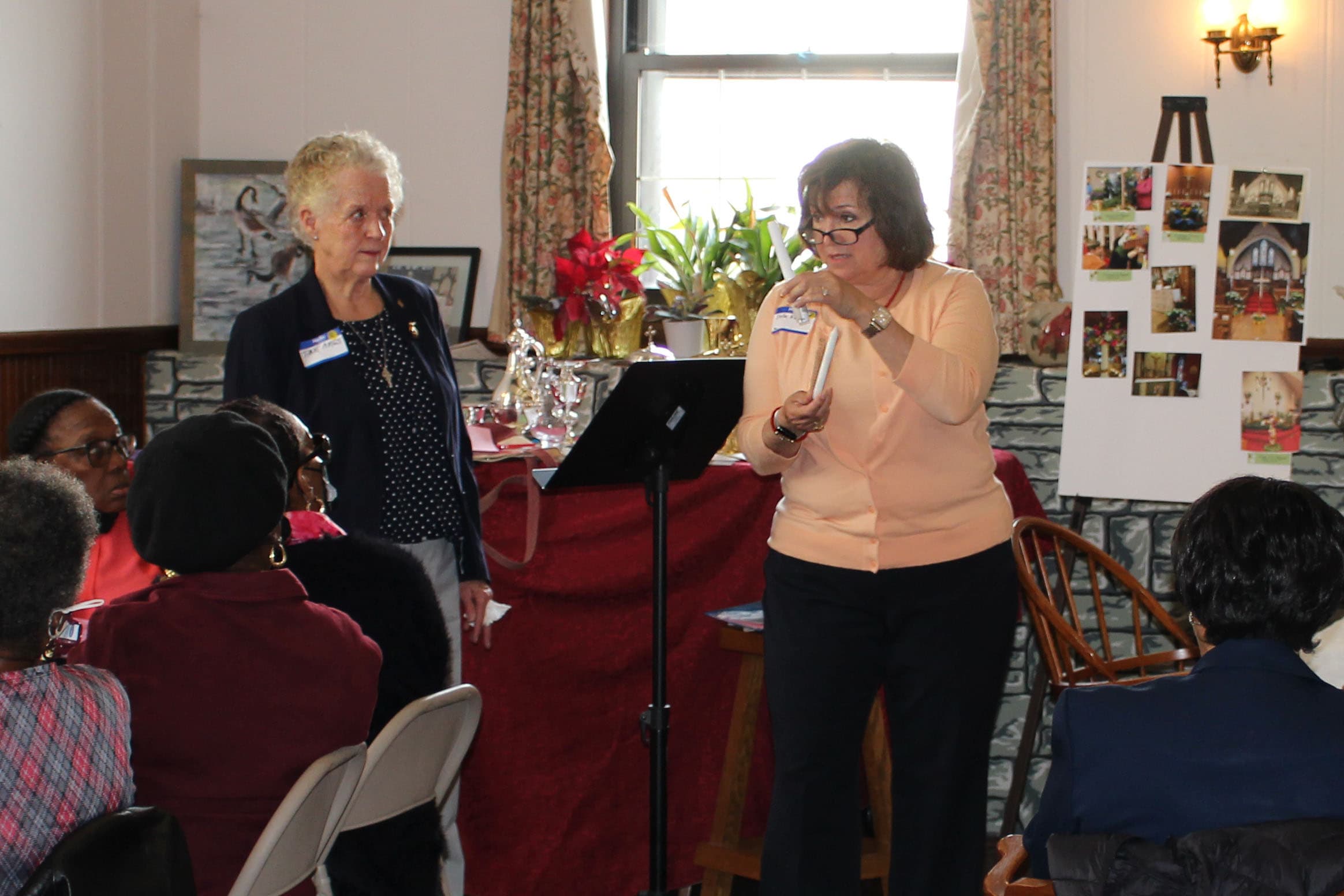 Diocesan Altar Guild members making a presentation on the handling of candles