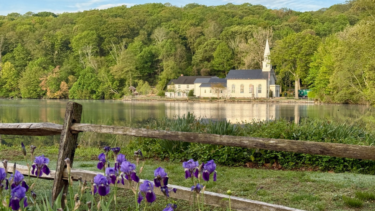 St. John's Cold Spring Harbor in Spring with Lilies
