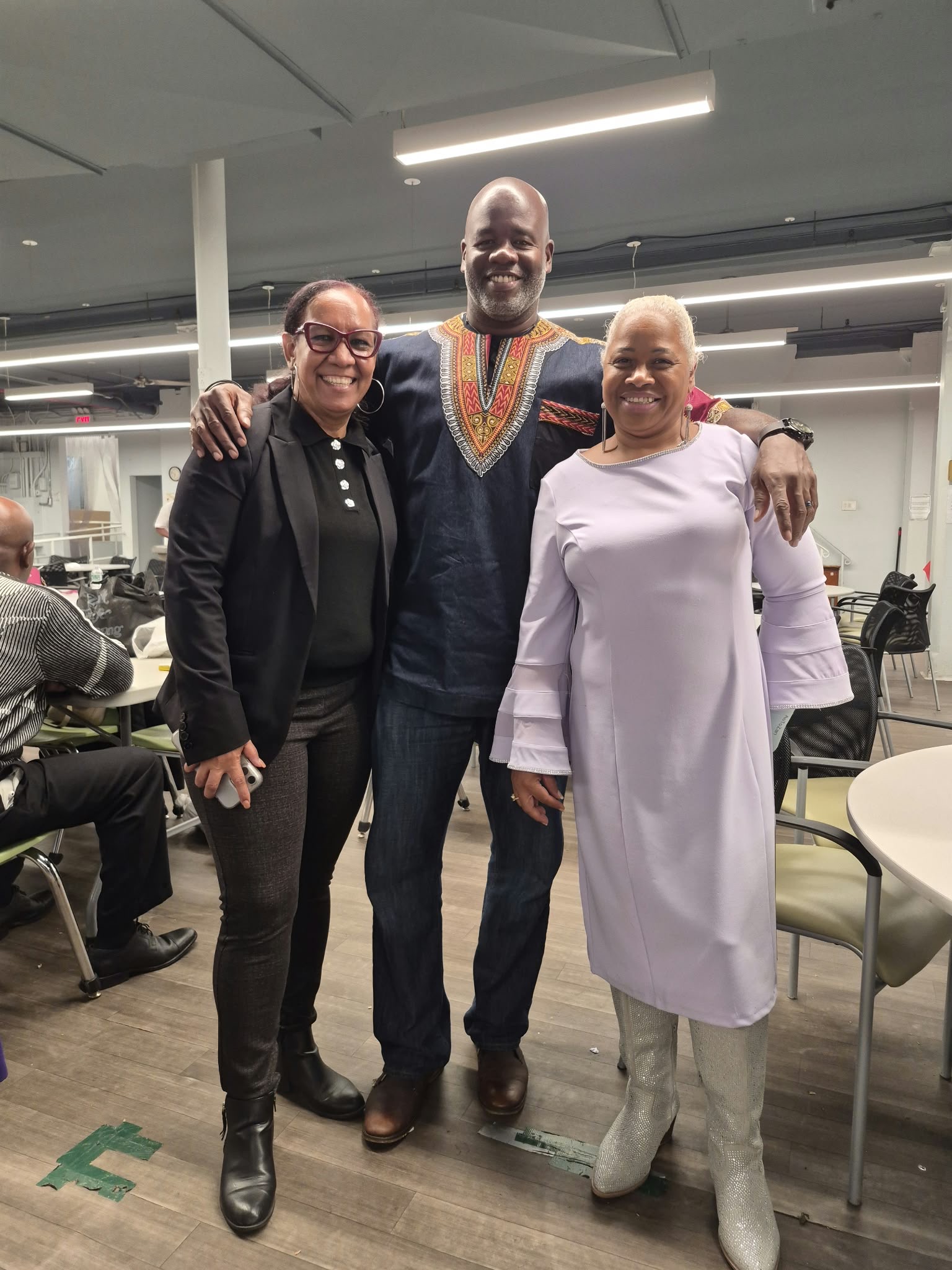 Guests pose for a photo during the reception following the Belizean Independence Day service at All Saints’, Park Slope.