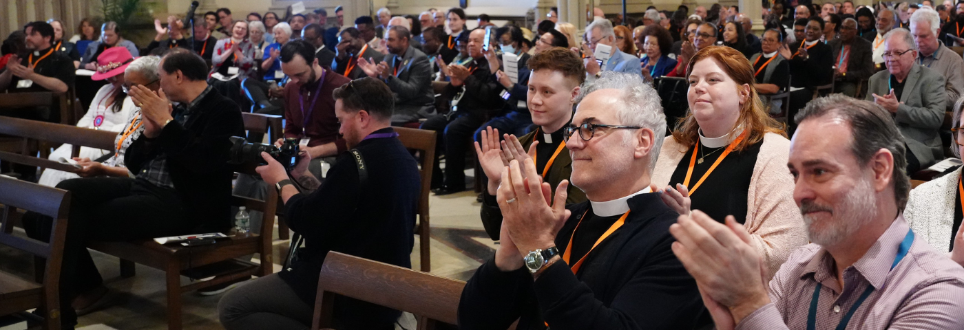 Delegates applaud Bishop-Elect Shoemaker