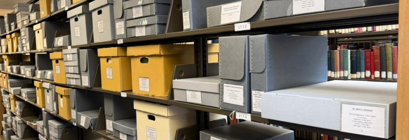 Stacks of Archives at the Diocese of Long Island
