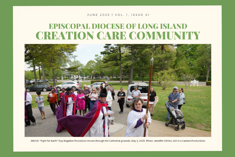 “Fight for Earth” Day Rogation Procession moves through the Cathedral grounds, May 3, 2025. Photo: Jennifer Uihlien, Girl in a Camera Productions