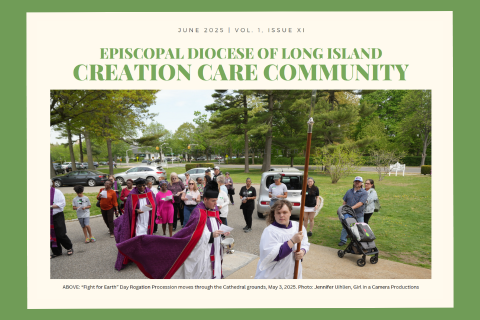 “Fight for Earth” Day Rogation Procession moves through the Cathedral grounds, May 3, 2025. Photo: Jennifer Uihlien, Girl in a Camera Productions