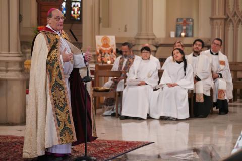 Bishop Provenzano speaks at the Celebration of Hispanic Heritage at the Cathedral of the Incarnation