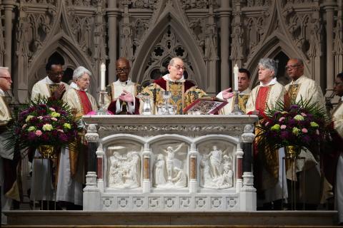 Bishop Provenzano presides at the altar during Farewell Celebration